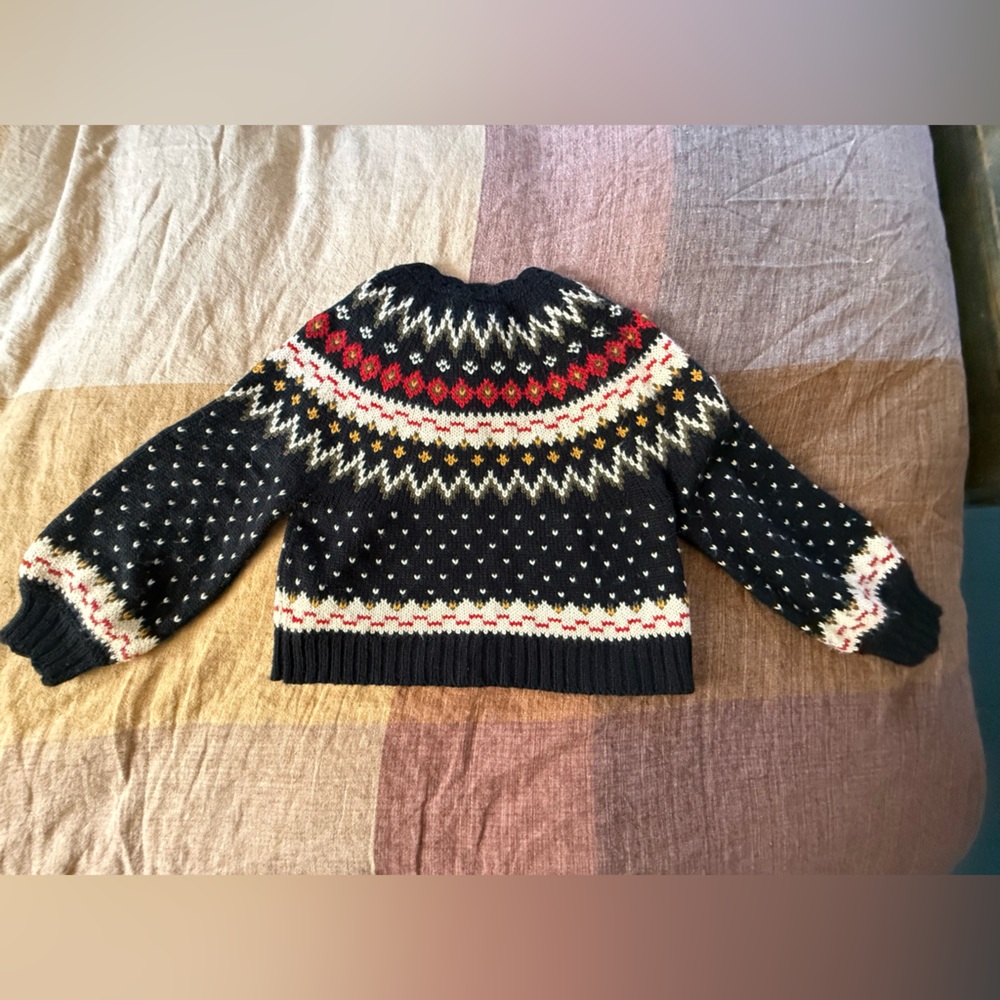 THE GREAT. Ice Rink Cardigan in Festive Fair Isle EUC - Picture 5 of 7